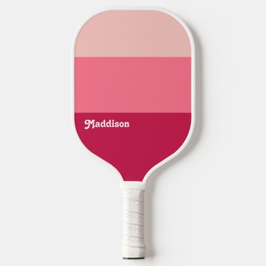 Aangepast monogram, felroze retro typografie pickleball paddle (Voorkant)