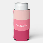 Aangepast monogram, felroze retro typografie seltzer blikjeskoeler (Seltzer Voorkant)