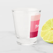 Aangepast monogram, felroze retro typografie shot glas (Links)