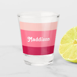 Aangepast monogram, felroze retro typografie shot glas