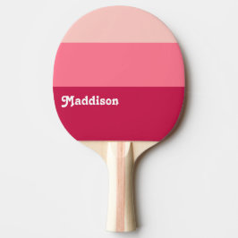 Aangepast monogram, felroze retro typografie tafeltennisbatje