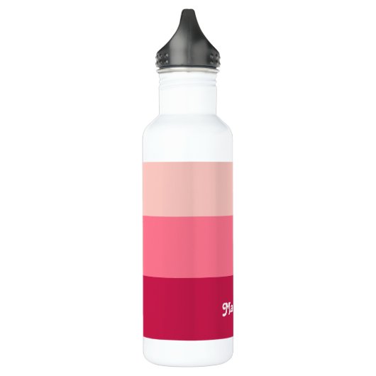 Aangepast monogram, felroze retro typografie waterfles  (Links)