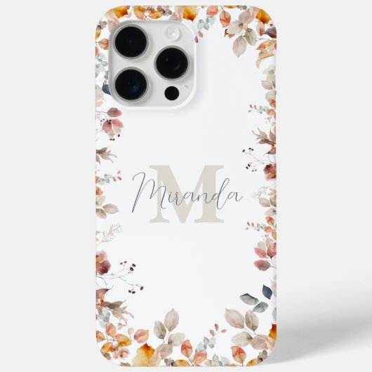 Aangepast Monogram Floral Case-Mate iPhone Case (Achterkant)