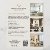 Aangepast Monogram Foto QR Zakelijk Professioneel Flyer (Voorkant)