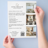 Aangepast Monogram Foto QR Zakelijk Professioneel Flyer (Hand)