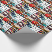 Aangepast monogram fotocollage cadeaupapier (Hoek)
