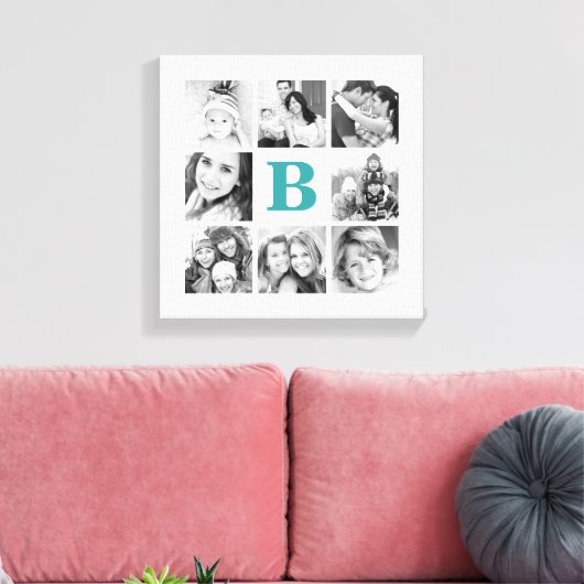 Aangepast monogram fotocollage Canvas (Insitu (Woonkamer))