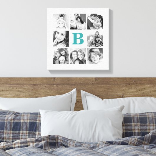 Aangepast monogram fotocollage Canvas (Insitu (Slaapkamer))