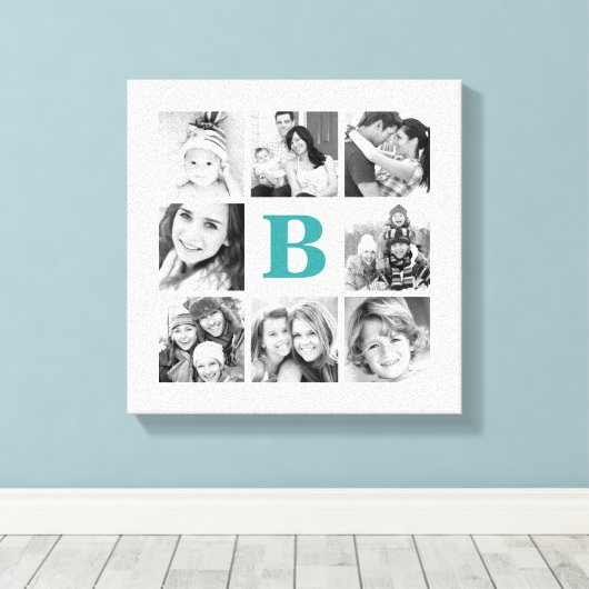 Aangepast monogram fotocollage Canvas (Insitu (Houten vloer))