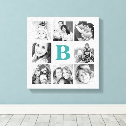 Aangepast monogram fotocollage Canvas (Insitu (Houten vloer))