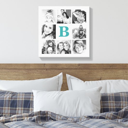 Aangepast monogram fotocollage Canvas (Insitu (Slaapkamer))