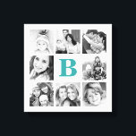 Aangepast monogram fotocollage Canvas<br><div class="desc">Het Canvas van de douane drukt Muur Kunst met Gepersonaliseerd Monogram en een Vierkante Collage van 8 Foto's die aan Uw Initiaal grenzen. Dit zou een geweldig cadeau zijn voor familie,  vrienden,  pas gehuwde paren,  ouders en grootouders!</div>