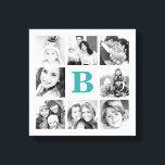 Aangepast monogram fotocollage Canvas<br><div class="desc">Het Canvas van de douane drukt Muur Kunst met Gepersonaliseerd Monogram en een Vierkante Collage van 8 Foto's die aan Uw Initiaal grenzen. Dit zou een geweldig cadeau zijn voor familie,  vrienden,  pas gehuwde paren,  ouders en grootouders!</div>