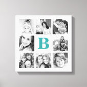 Aangepast monogram fotocollage Canvas (Voorkant)