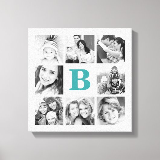 Aangepast monogram fotocollage Canvas (Voorkant)