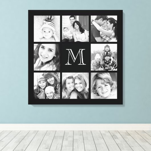 Aangepast monogram fotocollage Canvas (Insitu (Houten vloer))