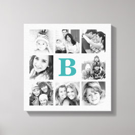 Aangepast monogram fotocollage Canvas Afdruk