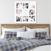 Aangepast monogram fotocollage canvas afdruk (Insitu (Slaapkamer))