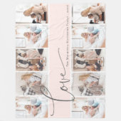 Aangepast monogram fotocollage Modern Script Famil Fleece Deken (Voorkant)
