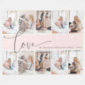 Aangepast monogram fotocollage Modern Script Famil Fleece Deken (Voorkant (Horizontaal))