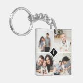 Aangepast monogram fotocollage sleutelhanger (Voorkant Links)