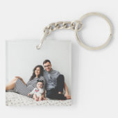 Aangepast monogram fotocollage sleutelhanger (Achterkant)