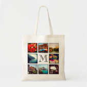 Aangepast monogram fotocollage tote bag (Voorkant)