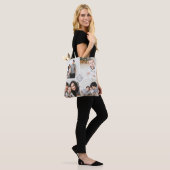Aangepast monogram fotocollage tote bag (Op model)