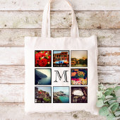 Aangepast monogram fotocollage tote bag