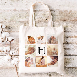 Aangepast monogram fotocollage tote bag