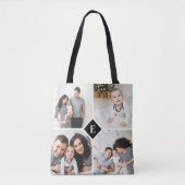 Aangepast monogram fotocollage tote bag (Voorkant)