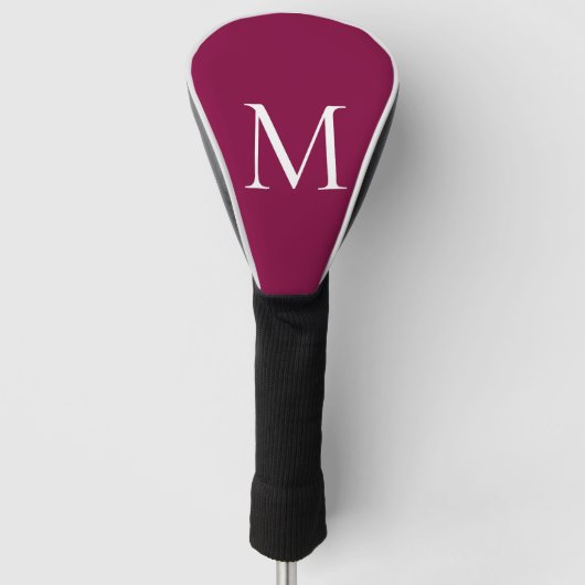 Aangepast Monogram Fuchsia zwart Golfheadcover (Voorkant)