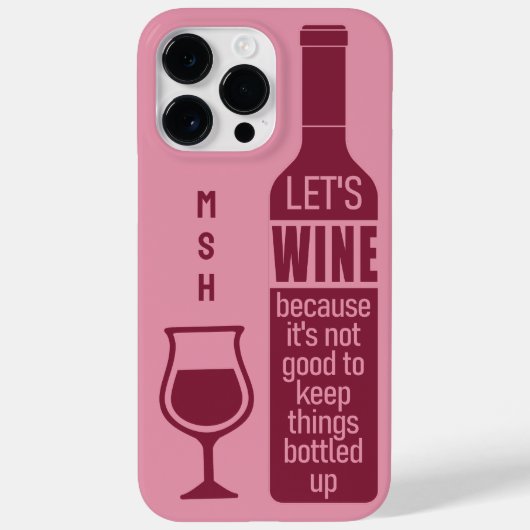 Aangepast monogram Funny Wine Quote Case-Mate iPhone Case (Achterkant)