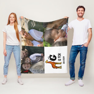 Aangepast monogram G is voor schattige giraffen in Fleece Deken