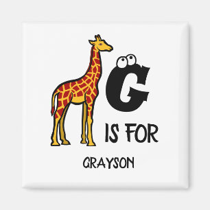 Aangepast monogram G is voor schattige giraffen in Magneet