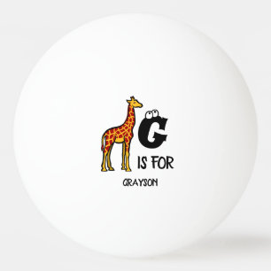 Aangepast monogram G is voor schattige giraffen in Pingpongbal