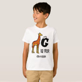 Aangepast monogram G is voor schattige giraffen in T-shirt (Voorkant volledig)