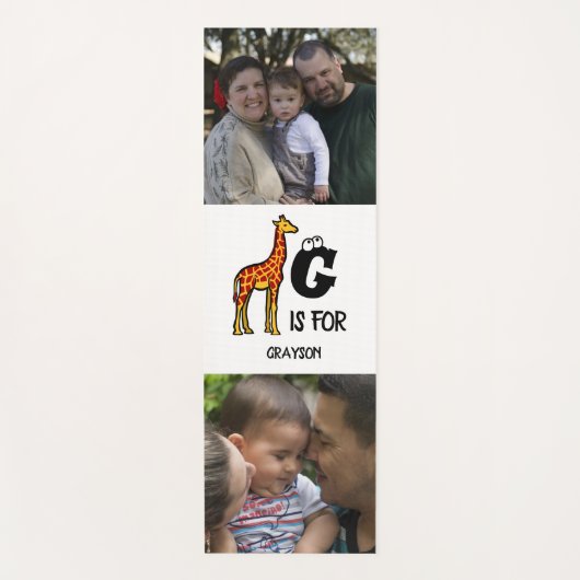 Aangepast monogram G is voor schattige giraffen in Yogamat (Voorkant)