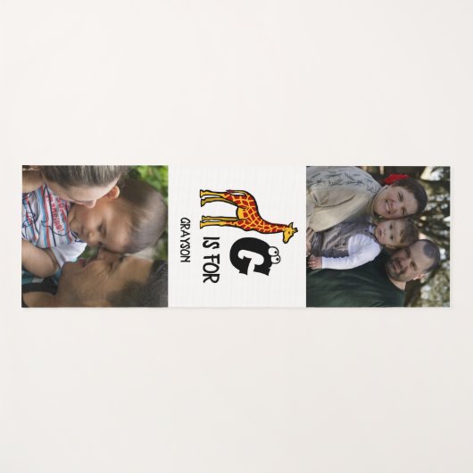 Aangepast monogram G is voor schattige giraffen in Yogamat (Voorkant (horizontaal))