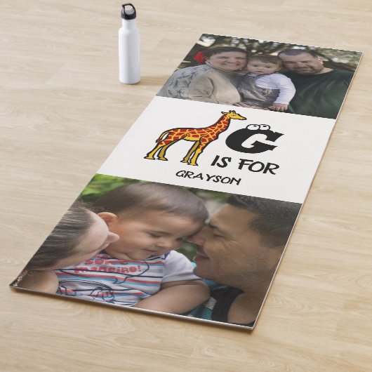 Aangepast monogram G is voor schattige giraffen in Yogamat (In situ)