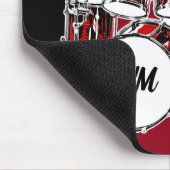 Aangepast monogram geboord op Rock & Roll Drummer  Muismat (Hoek)