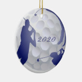 Aangepast monogram gedateerd Golf Sport Hobby Keramisch Ornament (Rechts)