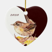 Aangepast monogram gedateerde Waterverf Keramisch Ornament (Achterkant)