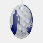 Aangepast monogram gedemonstreerd Golf Sport Hobby Metalen Ornament (Voorkant Rechts)