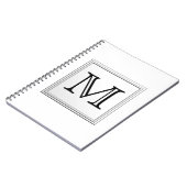 Aangepast monogram gedrukt. Zwart-wit. Notitieboek (Linkerzijde)