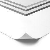 Aangepast monogram gedrukt. Zwart-wit. Poster (Hoek)