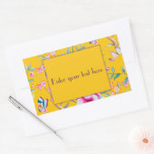 Aangepast Monogram Geel Bloemendesign Rechthoekige Sticker (Envelop)