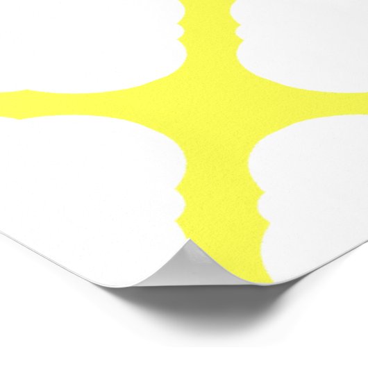 Aangepast monogram geel en wit decopatroon poster (Hoek)