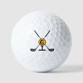 Aangepast Monogram geel modern Golfballen
