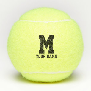 Aangepast monogram geel tennisballen met naam